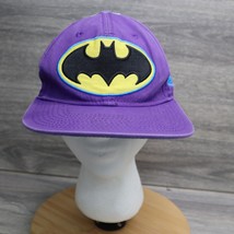 Batman Hat Kids Youth Snap Back One Size Cap Purple Blue Comic Logo Casual - $22.75