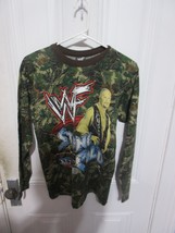 Vintage WWF 1999 Titan Sports Youth XL Stone Cold Steve Austin Camo LS Shirt TL2 - £78.17 GBP