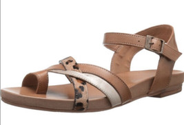johnston murphy JESSIE Strappy Leather Sandals Leopard Print Calf Hair Size 8.5 - £15.31 GBP