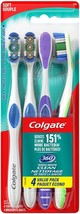 Colgate 360 Whole Mouth Clean Toothbrush, Soft Toothbrush for Adults, 4 ... - £17.57 GBP