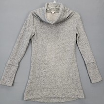 Merona Womens Sweater Size XS Gray Cream Knit Classic Cowl Neck Long Sleeve Top - £7.81 GBP