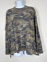 Oddy Womens Size S/M Camouflage Plush Knit Oversized Shirt Long Sleeve - £6.11 GBP