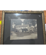 1920s photo of colonial style house with addition, framed - £30.57 GBP