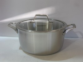 NEW Calphalon Premier 3-Ply Clad Stainless Steel 6 Qt Stockpot Pot w/Glass Lid - £77.52 GBP