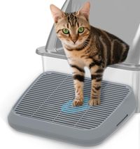 Elevated Litter Box Ramp for Kittens &amp; Senior Cats – Washable Cat Mat, D... - $74.20
