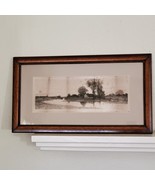 Antique 1892 E.L. Field Etching 31x17 Inch Wood Framed - $409.28 CAD