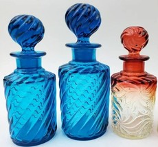 French Victorian Cranberry and blue Baccarat Crystal Perfume Bottles pick 1 - $125.99
