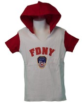 FDNY Kids Hoodie T-Shirt Youth NY Fire Dept Boys Girls Tee Red White - £12.16 GBP