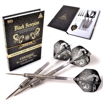 CUESOUL Black Scorpion 26g Tungsten Steel Tip Dart Set,Barrel with Titan... - $122.99