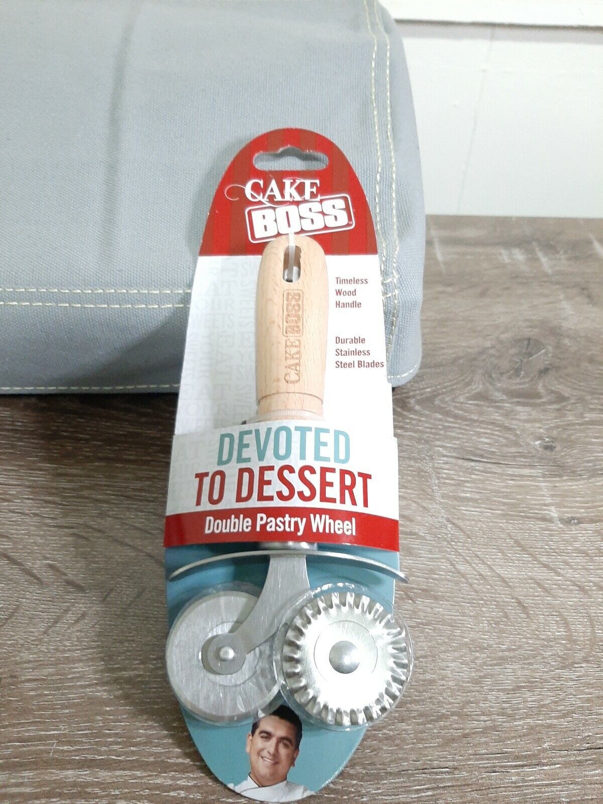 Cake Boss Wooden &amp; Stainless Steel Double Pastry Wheel - $19.68