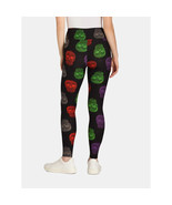 No Boundaries Sueded Ankle Leggings S/M Halloween Multi Color Skull Print - $18.57 CAD