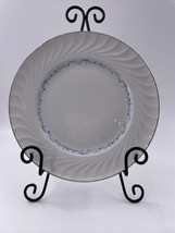 Celebrity Fine China Evening Tide 10&quot;  Dinner Plate Blue White Scroll Silver  - £19.46 GBP