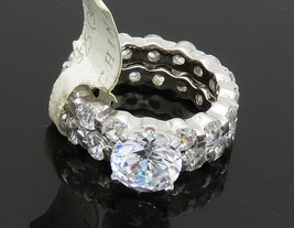 925 Silver - Vintage Sparkling Cubic Zirconia 2-Pcs Band Ring Sz 6 - RG21003 - £50.34 GBP