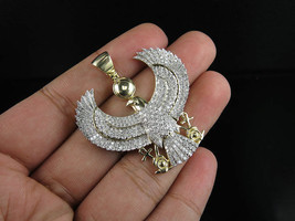 14k Yellow Gold Finish 925 Silver 2 Ct Diamond Egyptian God Eagle Pendant Charm - £143.00 GBP