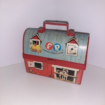 1962 Vintage Fisher Price Mini Toy Farm Barn Lunch Box Kit + Silo Thermos 549 - £7.91 GBP