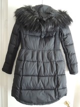 Ladies Puffer Coat Size XS Faux Fur/Hood Zip Front French Connection $260 Value - £33.79 GBP