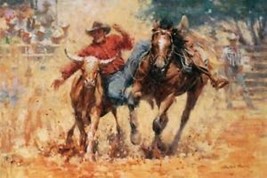 4 John A Hanna Western Cowboy Rodeo Action Prints - £108.54 GBP