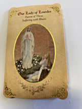 Our Lady of Lourdes &quot;Suffering Illness Prayer&quot; Card + Medal, New #PCM-020 - $6.00