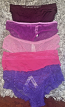 Victoria Secret 5-Pairs Hipster Bikini Panty Lot sz M lace floral cheeky - BNWT - £21.01 GBP