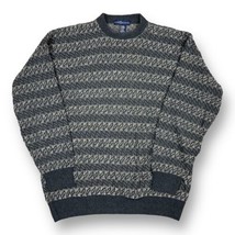 Vintage 90s Earthtone Geometric Knit Ski Sweater X Cotton Wool Nubby Kni... - $27.47