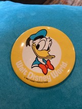 Vintage Donald Duck Walt Disney Yellow Button Pin  - $4.95