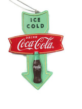 Coca-Cola Wood Arrow Sign Christmas Ornament - £7.54 GBP