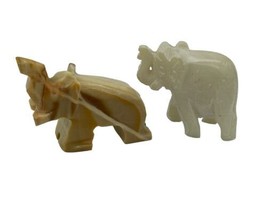 Elephant Stone Lot Brown White 1.75” Figurines Miniature - £9.39 GBP
