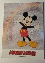 Walt Disney - Mickey Mouse Filmography Post Card By Lawson Mardon HCS-614 PC 709 - $8.58