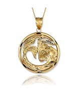 Capricorn Zodiac Gold Goat Round Pendant 10k &amp; 14k DC - Astrology Jewelry - $482.93 CAD+