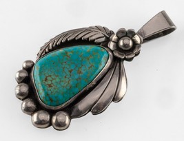 Rare! Hopi Bill Setalla Sterling &amp; Number 8 Turquoise pendant 62 mm Long - £791.35 GBP