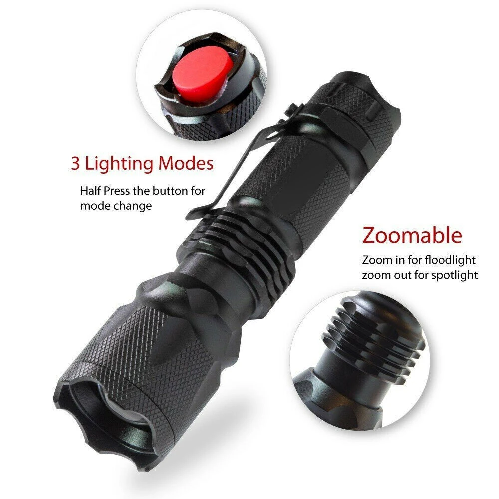 Outdoor Multi-function Mini Torch Portable Rechargeable Powerful Focus - £12.34 GBP