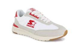 Starter Womens Sprint Synthetic Leather Casual Lace Up Running Red White... - $34.57