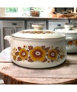 Vtg Porcelain Soup Tureen 1970’s Retro Flower Pattern Mid-Century Modern... - $19.62