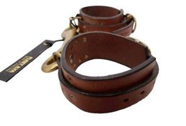 Fleet ILYA Brown Leather Wrist Cuffs Made in UK England image 3