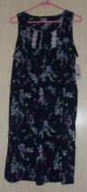 Nwt Womens Croft &amp; Barrow Navy Blue W/ Floral Print Knit Nightgown Size M - £21.03 GBP