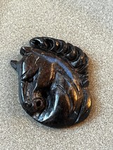 Exquisitely Carved Black Stone Horse Mustang Head Pendant or Other Use – - £26.73 GBP