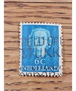 Netherlands Stamp Queen Juliana 6c Used Blue - $1.99