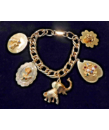 SARAH COVENTRY Vintage Chunky Gold Tone Charm Bracelet Anniversary Frog ... - £46.94 GBP