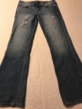 American Eagle Women&#39;s Jeans Slim Boot Stretch Distressed Destroyed Size 8 X 32 - £27.40 GBP