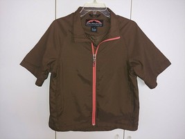 SUN MOUNTAIN AERO SS LADIES BROWN SSZIP JACKET-M-POLY-FULLY LINED W/NYLO... - $13.09