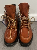 Vintage NOS 9D Red Wing Super Sole Cognac Leather Water-Repellent Work B... - £155.12 GBP