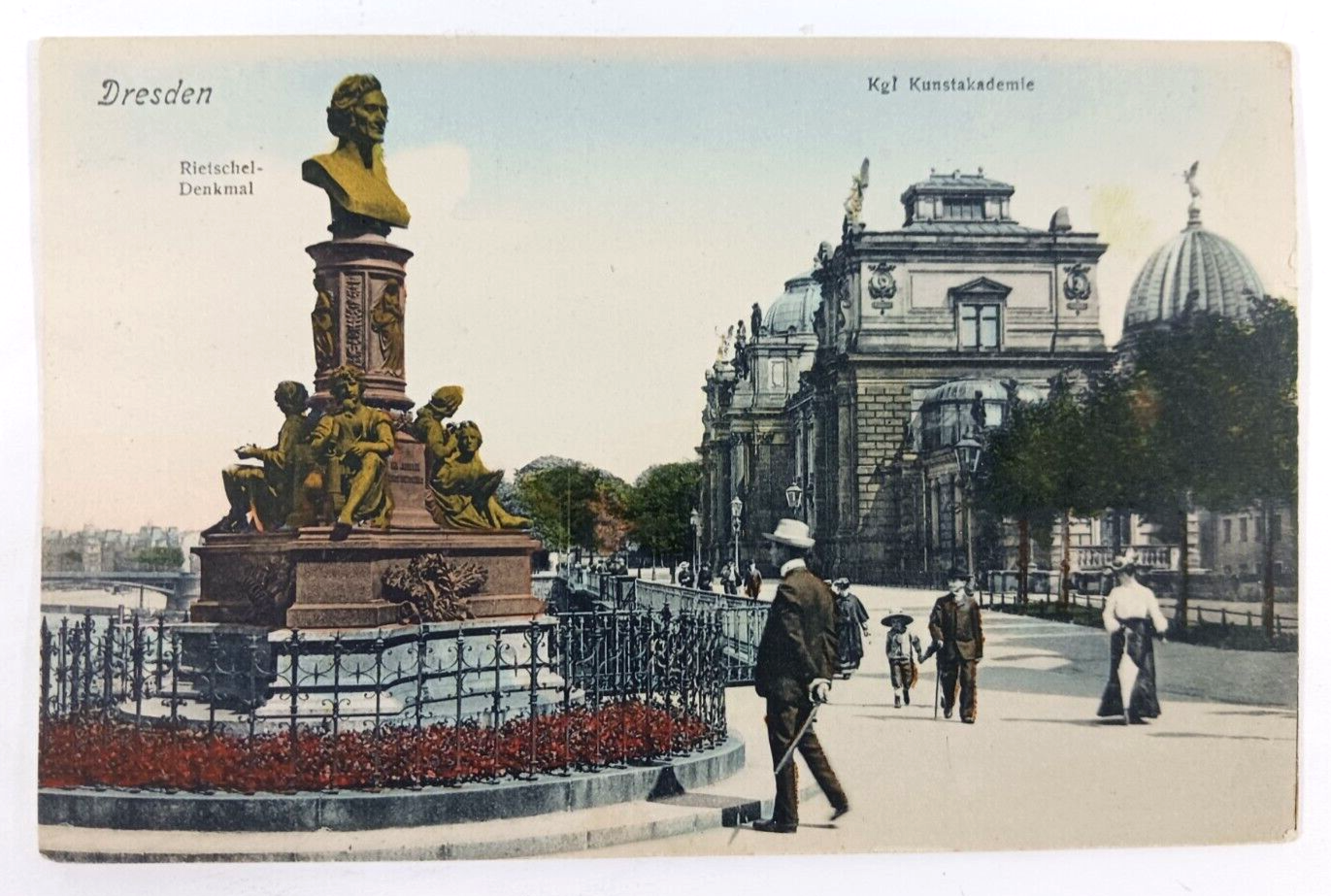 DRESDEN Statue of REITSCHEL-DENKMAL KGL KUNSTAKADMIE POSTCARD Unposted U... - $7.99