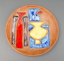 Raymor Bitossi Alvino Bagni Italy MCM Terra Cotta Art Pottery Plate 10 3/4&quot; - £235.89 GBP
