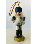 Wood Nutcracker Christmas Ornament Soldier with Sword 3.25&quot; Tall - £9.19 GBP