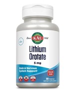 KAL Lithium Orotate 5mg, Low Dose Lithium Supplement for Brain, Nervous ... - $50.76 CAD