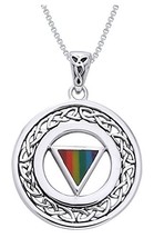 Jewelry Trends Sterling Silver Gay Pride Rainbow Triangle Celtic Knot Border Pen - £59.14 GBP