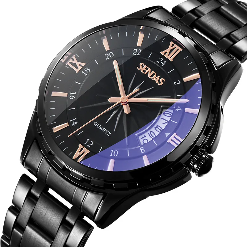 Free Dropping Watches For Men Full Steel Waterproof Casual Quartz Date S... - £23.09 GBP