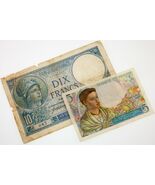 Lot of 2 World War France Notes (1916 10 Francs VG 1943 5 francs VF) Nic... - €52,03 EUR
