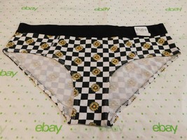 Rue 21 Women&#39;s Cotton Boyshort Panties Size MEDIUM Black Checker Sunflowers - £8.39 GBP