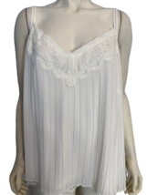 White House Black Market Ivory Spaghetti Strap V Neck Pleated Lined Top Size 3X - £37.96 GBP